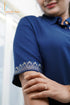 Designer Blue Women Coord Set, Sleeve Close View
